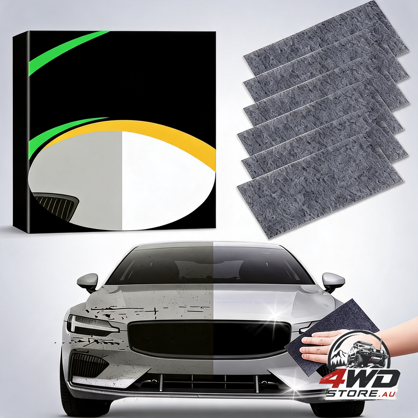 Car paint scratch remover repair cloths, nano sparkle microfiber cloths, 6 pieces