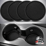 Car coasters, universal non-slip drink holder with built-in decoration, black, 4 pack