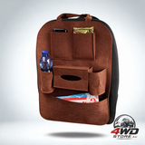 Car seat organiser for children, brown