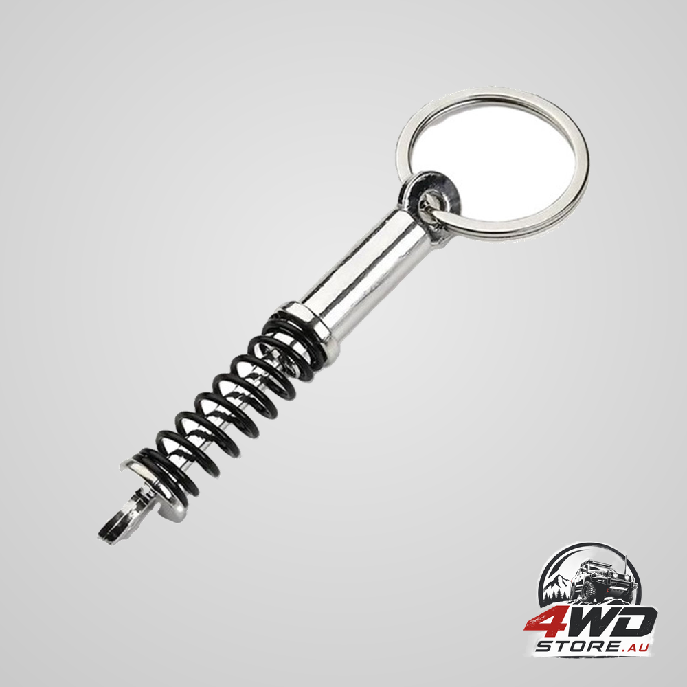 Car shock absorber keychain key holder, universal spring keychain, black
