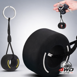 Racing tyre keychain car key holder, universal, black and white
