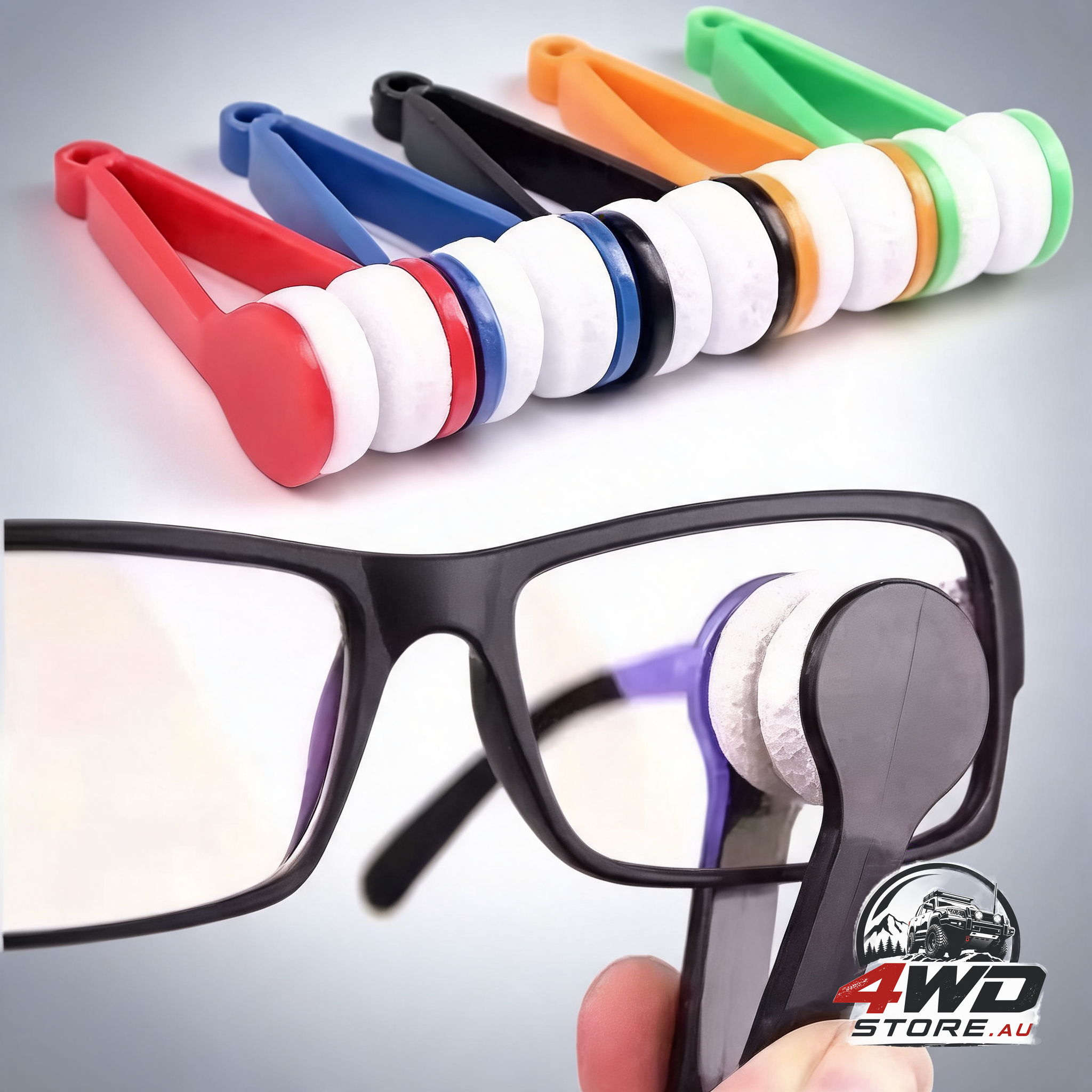 Double-sided microfiber glasses cleaning cloth, cleans lens inside and outside at once