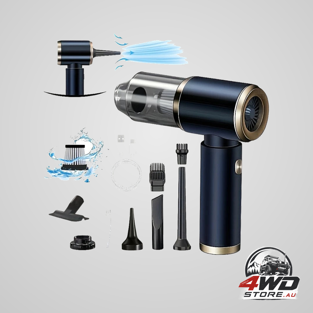 Blow-suction cordless handheld vacuum, powerful portable cleaner for cars, ideal for pet hair