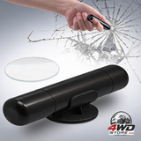 2-in-1 emergency car hammer with seatbelt cutter and window breaker, black