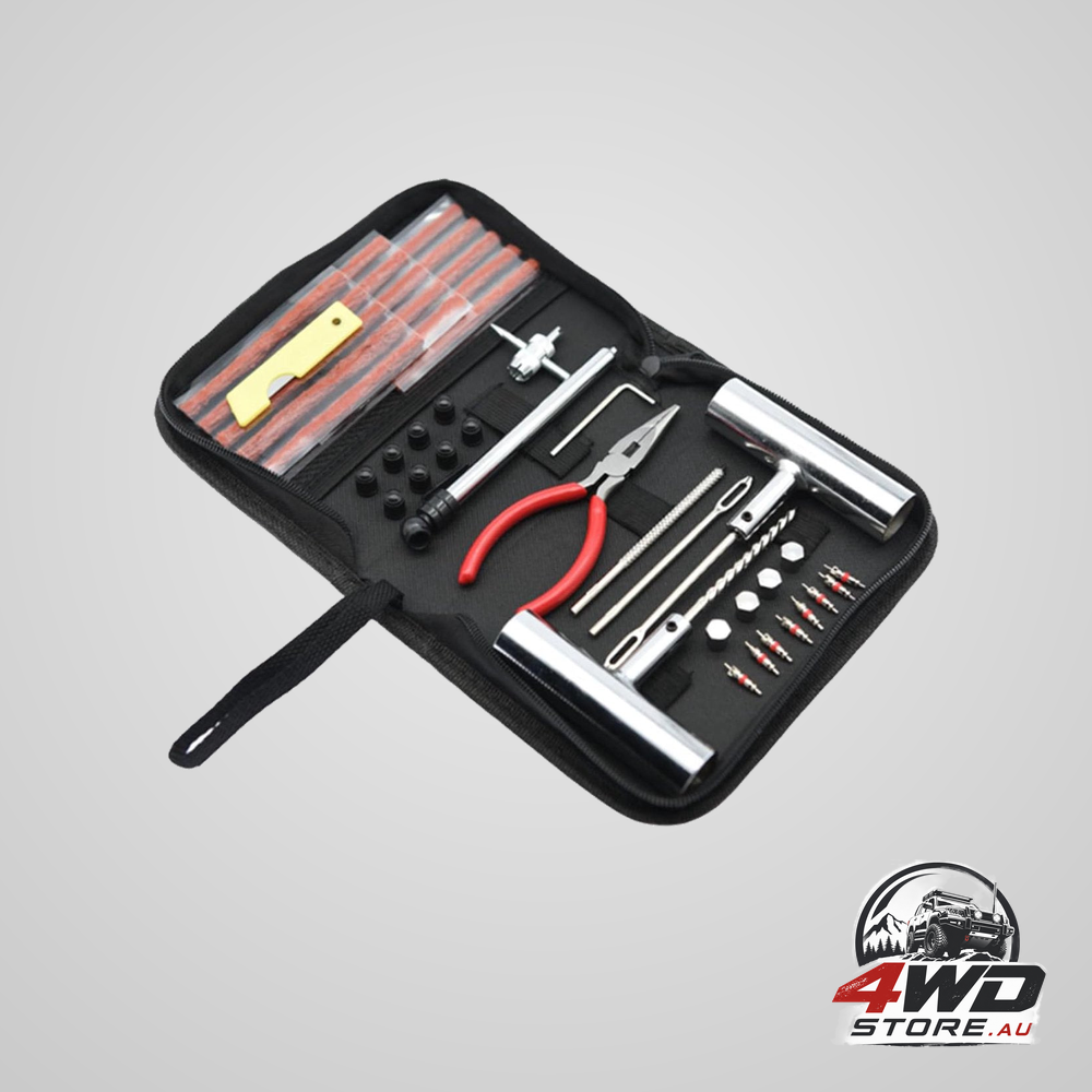 46 piece rim and tyre repair kit for motorcycle, moped and car