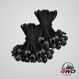 Rubber tarpaulin buckles with ball, 15cm tent tensioner clips, 100 pieces
