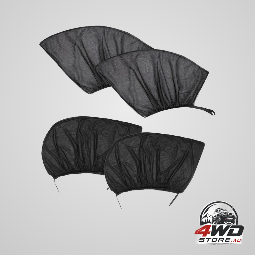 Car sunshades, 4 pieces for front and rear windows, UV protection, universal, black
