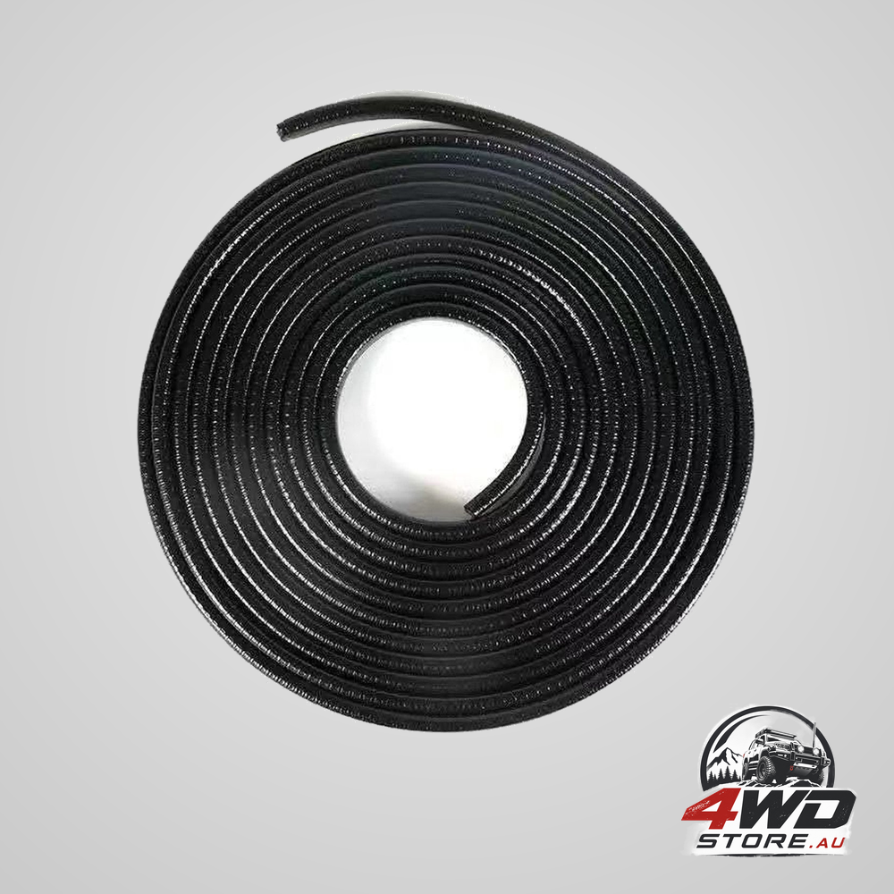 Car bumper and door edge strip protectors, black rubber seal, 5m