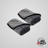 Microfiber drying towels, 40x40cm 600gsm absorbent cloths for car washing, grey, 2 pieces