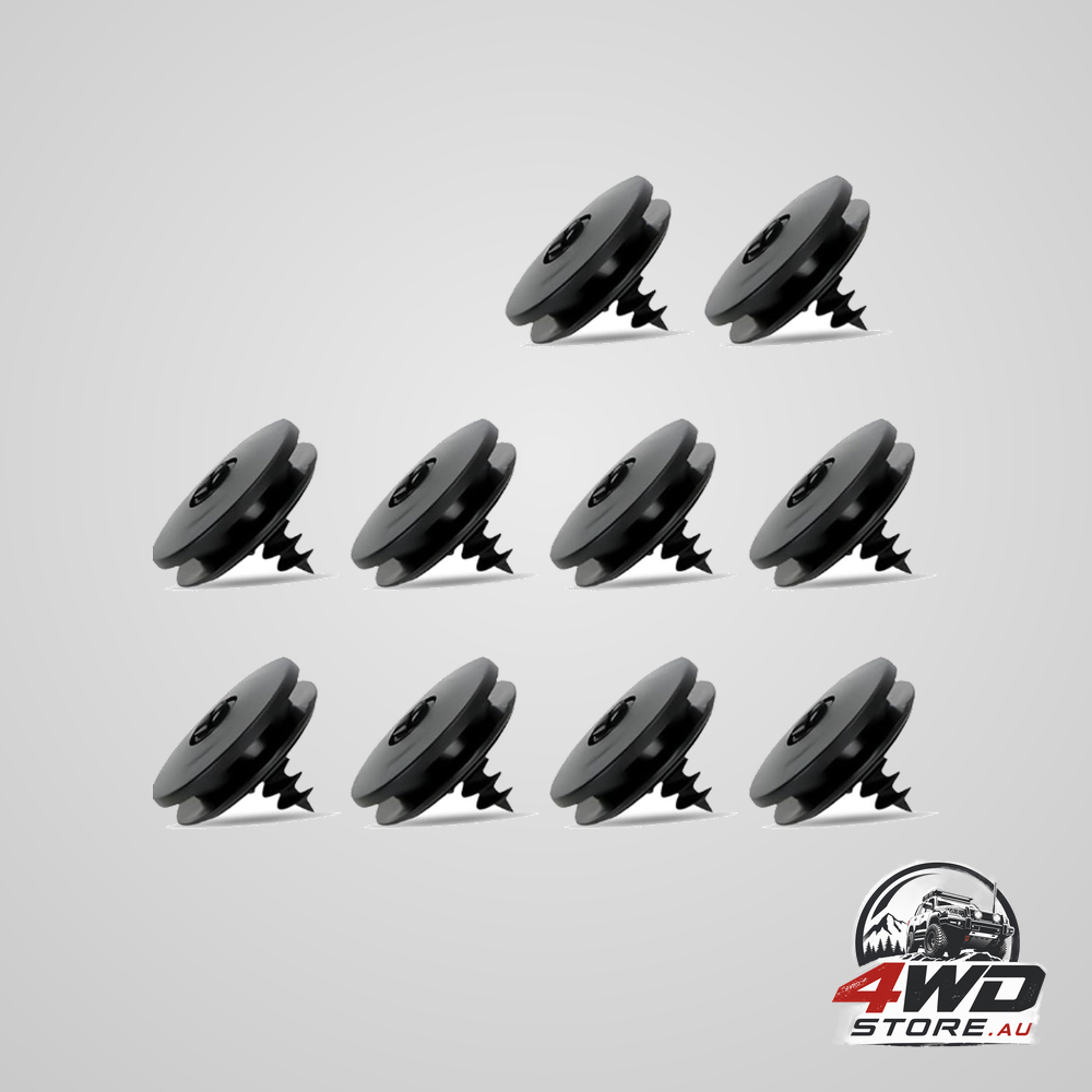 Car floor mat fastening clips, pack of 10 universal buckles, black, 3.55 x 2cm