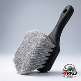 Tyre and rim brush, tyre polish and rim cleaner with short handle, black