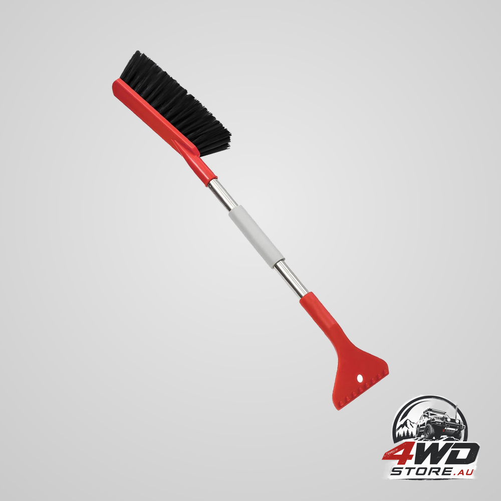 Long handle ice scraper and car snow brush with ice shovel, removable, 62cm, red
