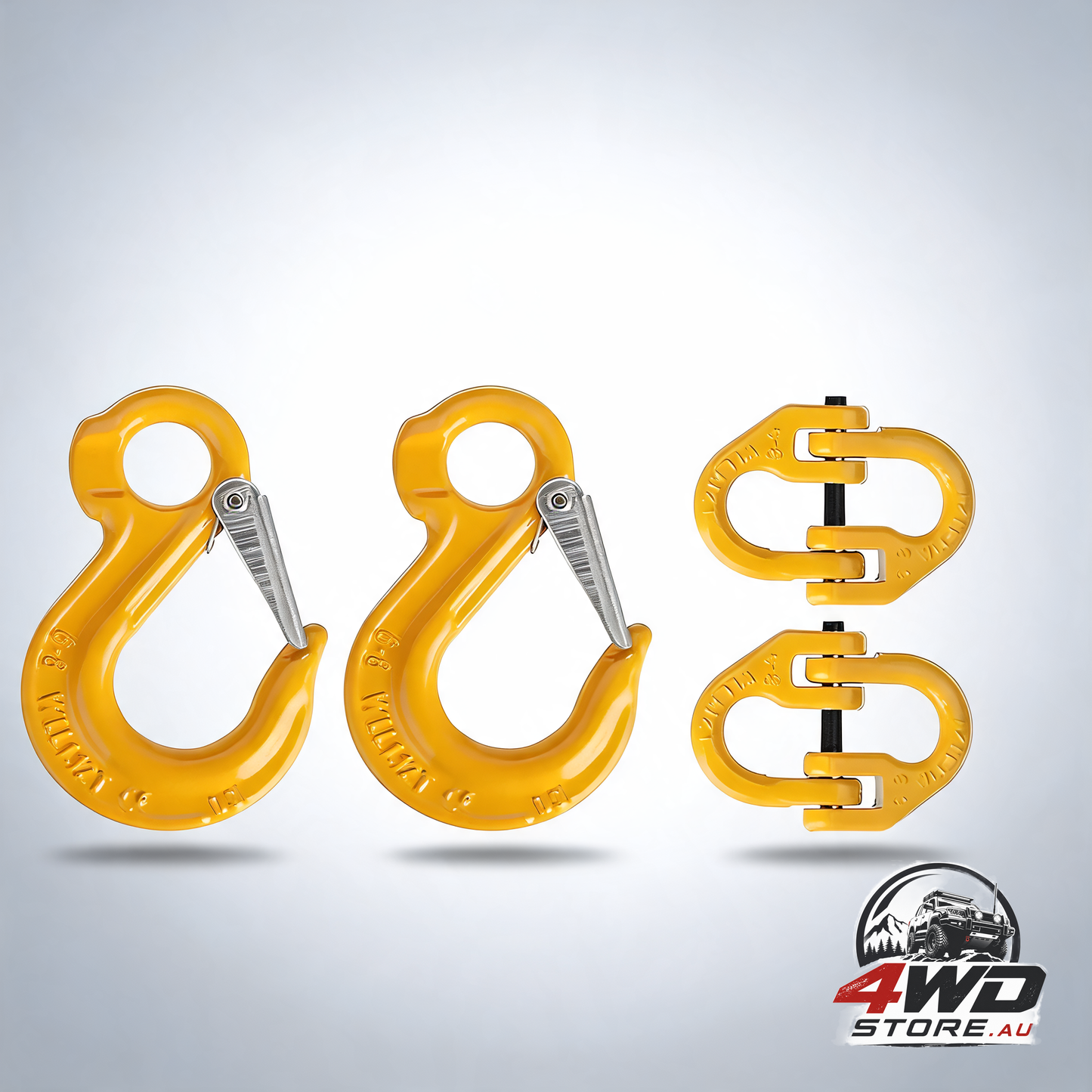 8mm hammerlock and eye sling hook safety chain for caravan and trailer, 2 pack