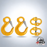 8mm hammerlock and eye sling hook safety chain for caravan and trailer, 2 pack