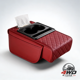 Car central armrest box raiser pad with cup holder, tissue box and phone storage, 4-in-1