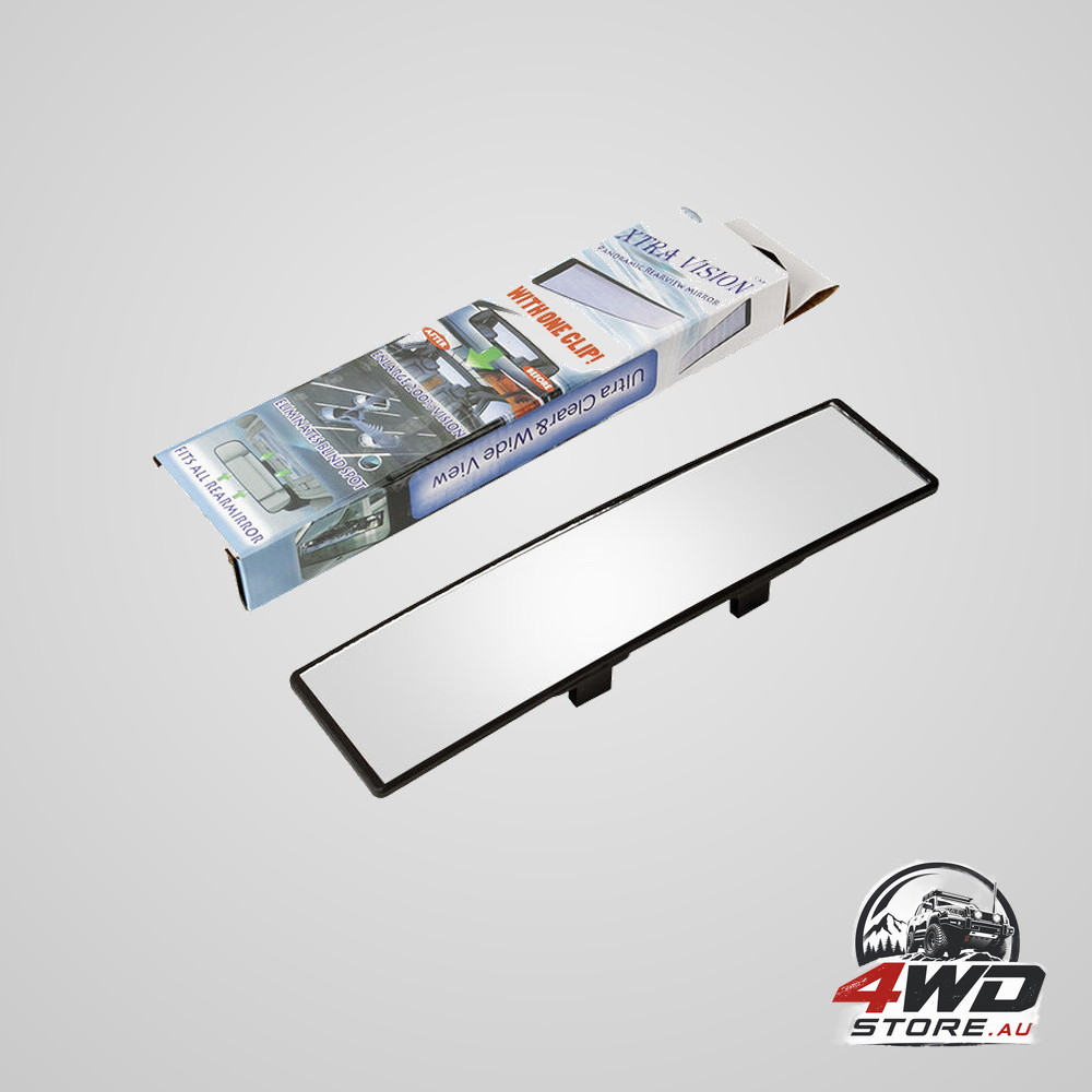 Wide-view curved interior rearview mirror, anti-glare anti-fog with easy clip-on installation