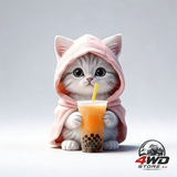 Vent-style pink milk tea kitten car air freshener with aromatherapy