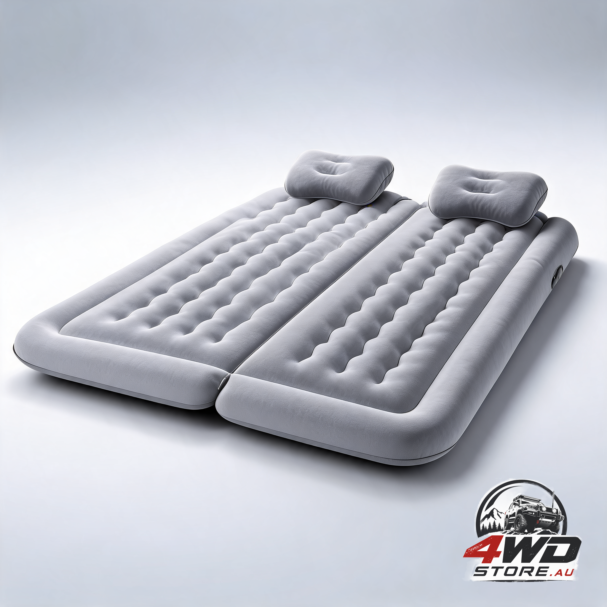 Multi-Chamber car inflatable air mattress with electric pump, storage bag & pillows for universal trunk sleeping and camping