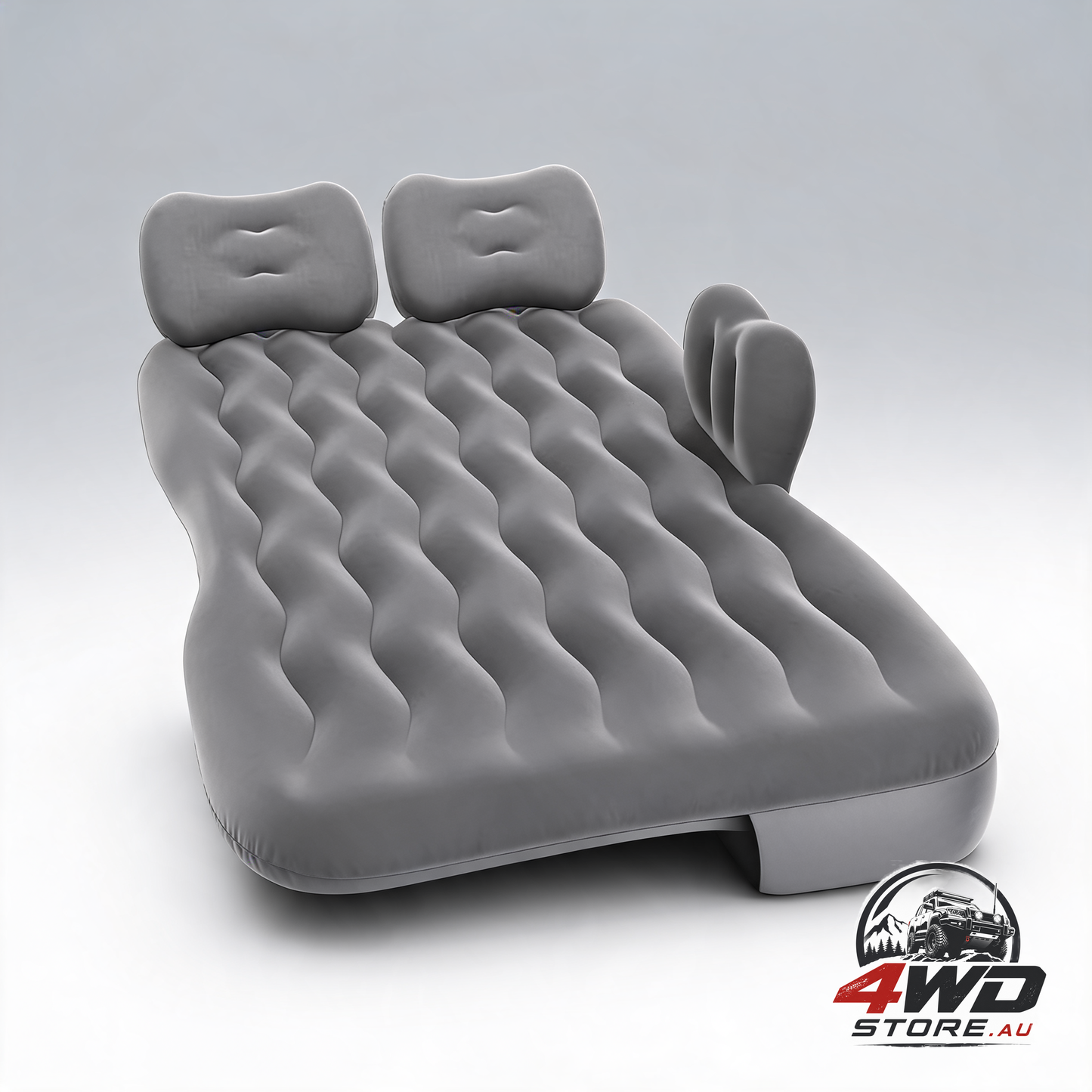 Grey Multi-Chamber car inflatable air mattress with electric pump & pillows for universal backseat sleeping and Camping(174