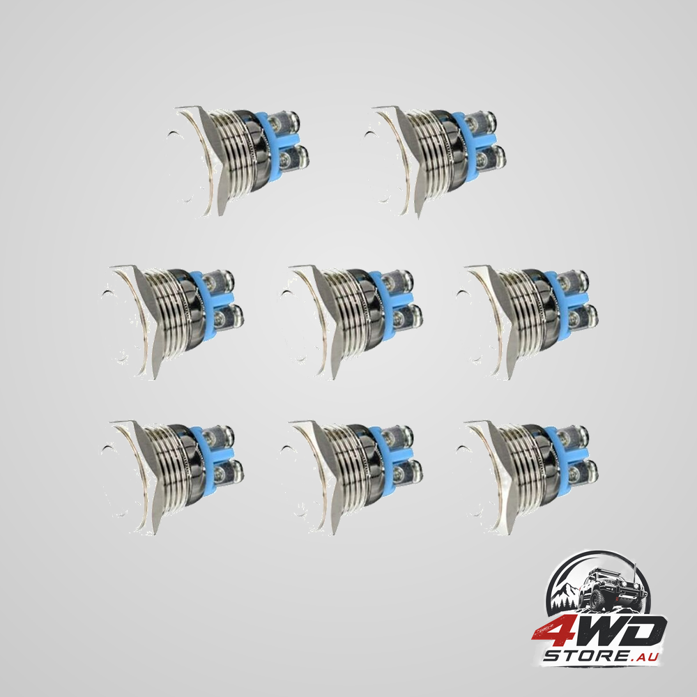 Momentary metal push button switch 12V 8 pcs 16Mm for marine waterproof car rv truck boat