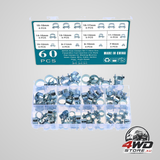 60 Pcs galvanized silicone fuel hose clamps