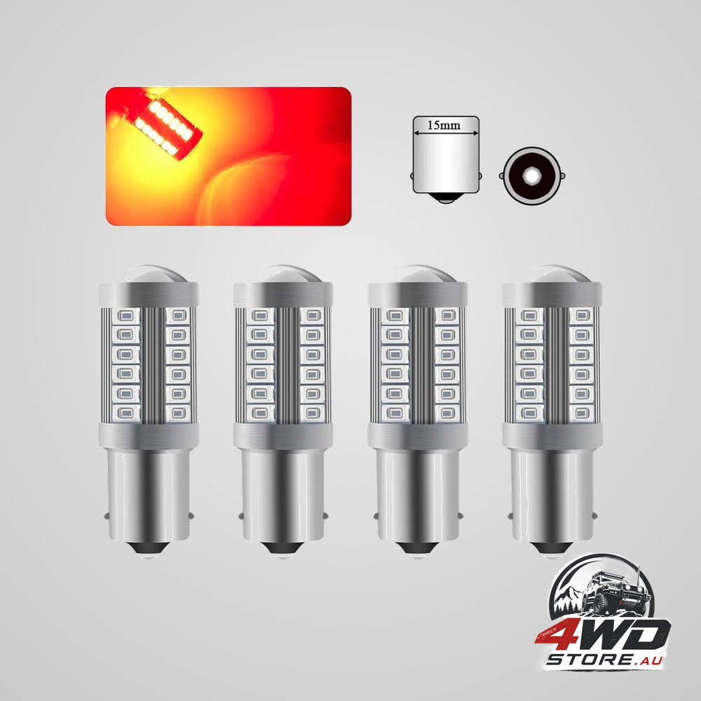 4 X 1156Ba15S LED bulb red super bright 6000K 5630 33 smd backup light parking reverse position rear fog 12V