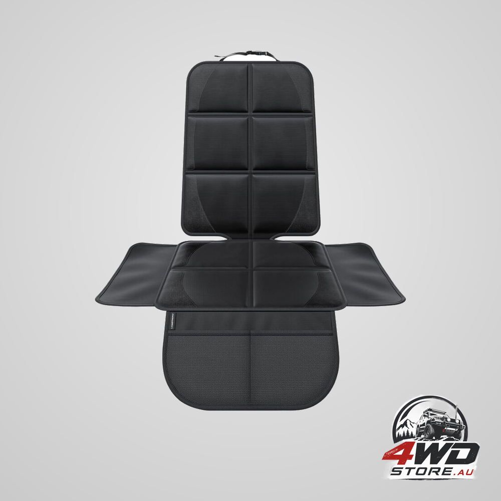 Car seat protector - for car - premium rear for children - isofix compatible (black)