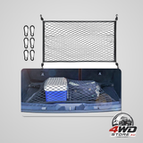 Car trunk storage net size 8060Cm luggage net net with 6 carabiners 4 hooks elastic reinforcement
