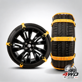 10 Pcs car snow socks 185-225 mm, yellow chains, adjustable emergency traction cables Anti-Slip car tyre chain