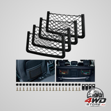 4 Pack car storage net, trunk net, car net, with screws, hook, car pocket organiser bag for car, rv