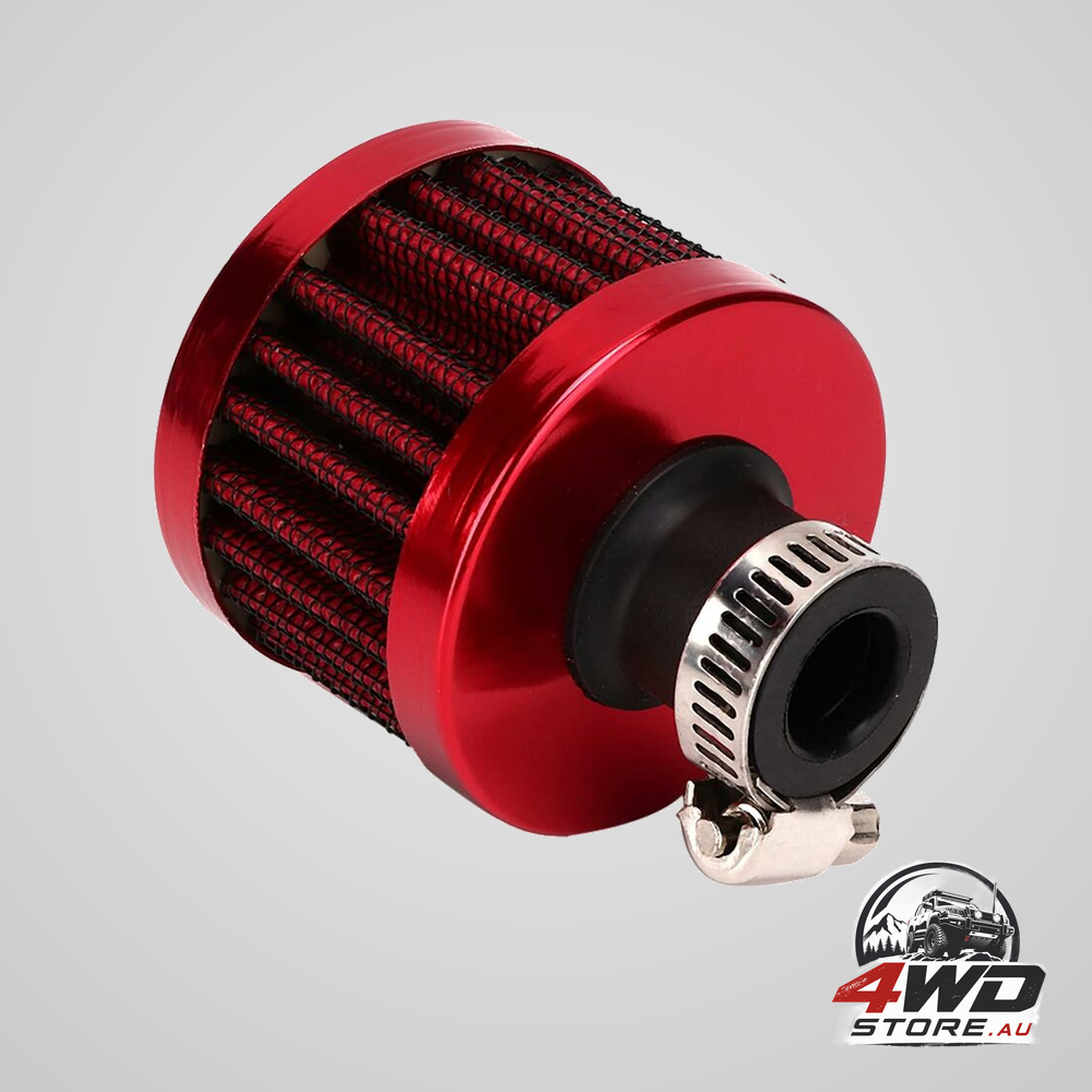 Air filter, 25Mm 1In mini cold crankcase breather turbo fan air intake for car Motorcycle(Red)