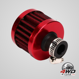 Air filter, 25Mm 1In mini cold crankcase breather turbo fan air intake for car Motorcycle(Red)