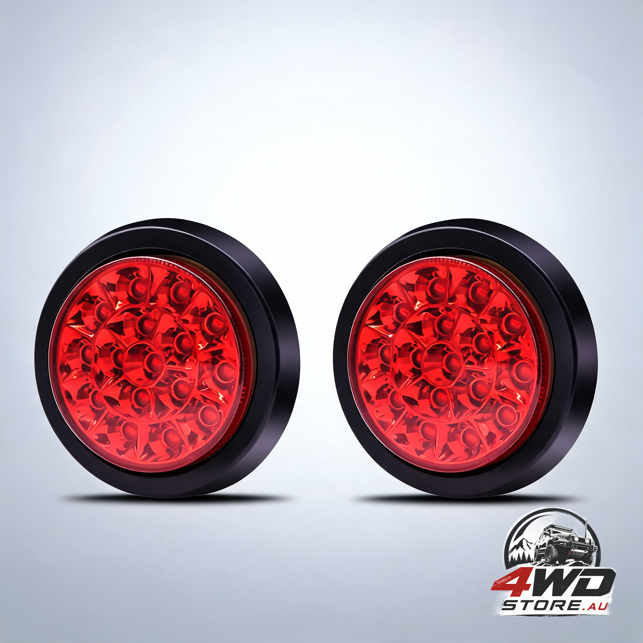 2 Pcs truck tail lights, 24V round integrated high brightness LED brake for trailer, vans