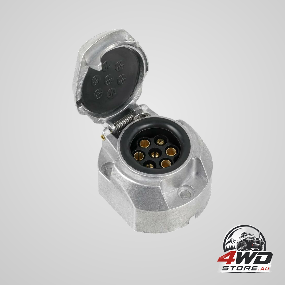 7 Pin aluminium alloy 7 pin electrical trailer socket car light connectors for boats, caravans, motorhomes or other