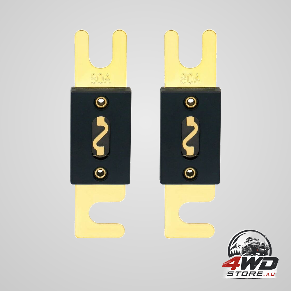 2 Pack anl fuse - 80A - for car audio system - black and gold