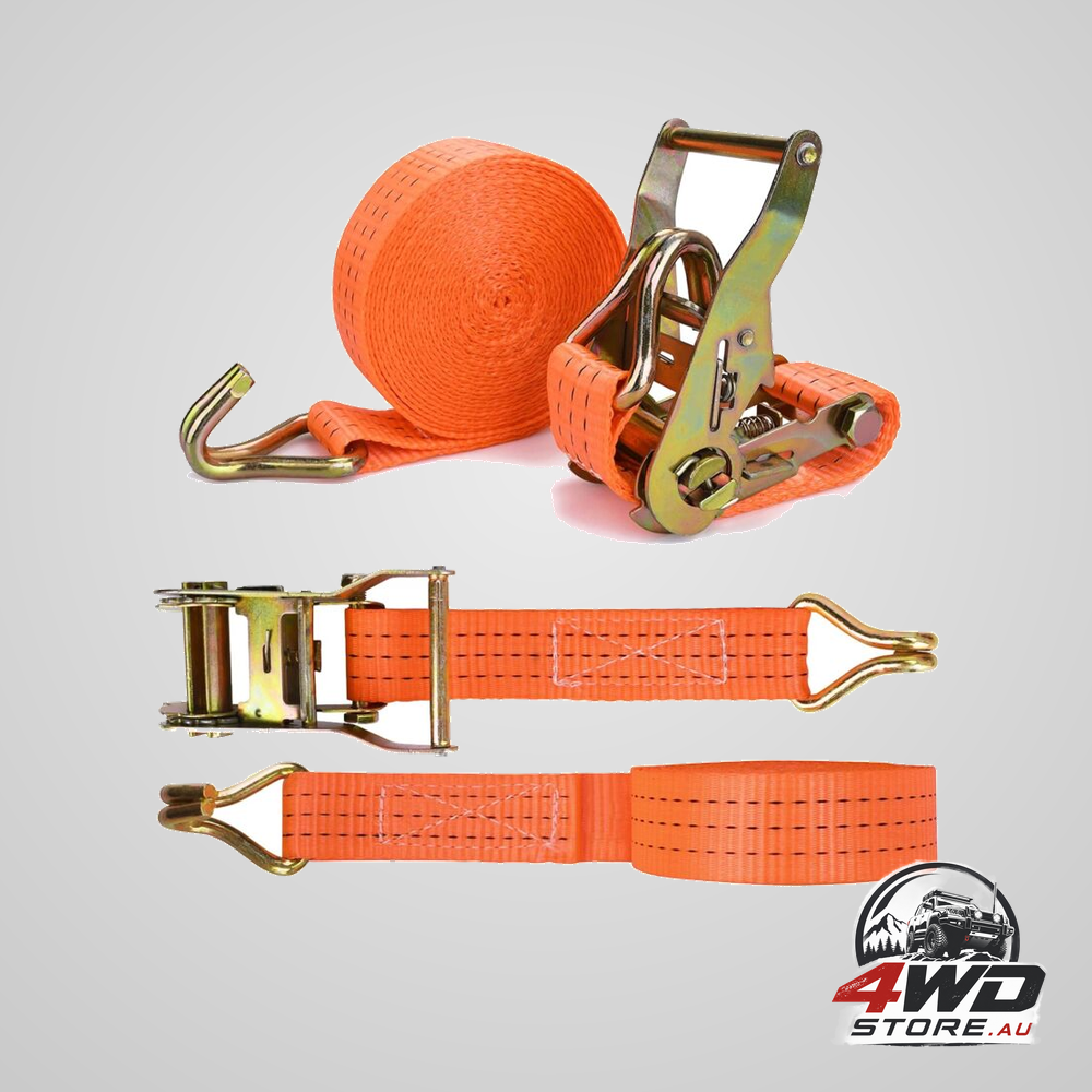 2 Pieces ratchet strap with hooks, length 6 M, width 3.8 mm, tie down tensioning straps, supporting