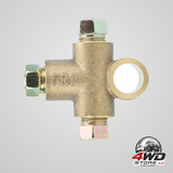 Brake line tee pipe connector T shape 3 way adapter with 3 male nuts short union M10 3/16 inch 10Mm Hose+3 way
