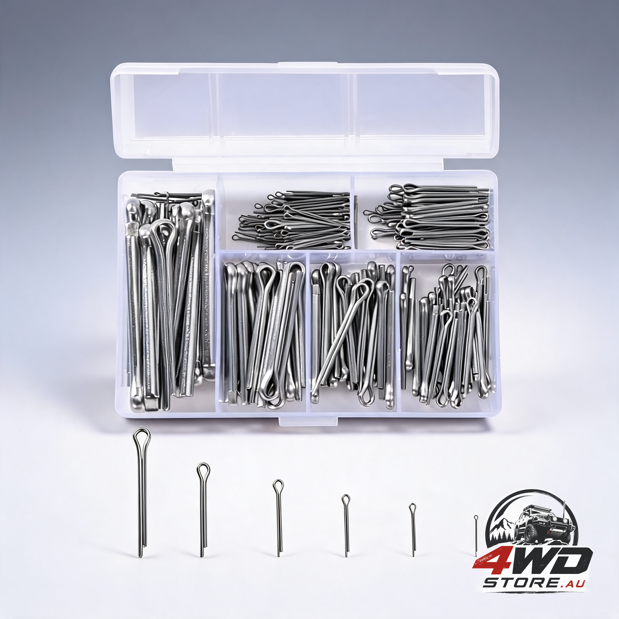 230 Pcs stainless steel cotter pins M1 M2.5 M3 M4 M5 retaining pin assortment kit with storage box