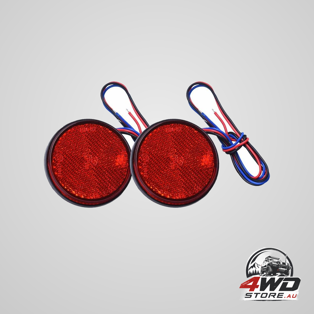 LED trailer lights, 2 pcs LED tail round reflector brake light LED clearance 12V for car