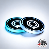2 Pack LED cup holder, LED car coasters with 7 colours glow cup pad, usb charging cup mat for coaster accessories