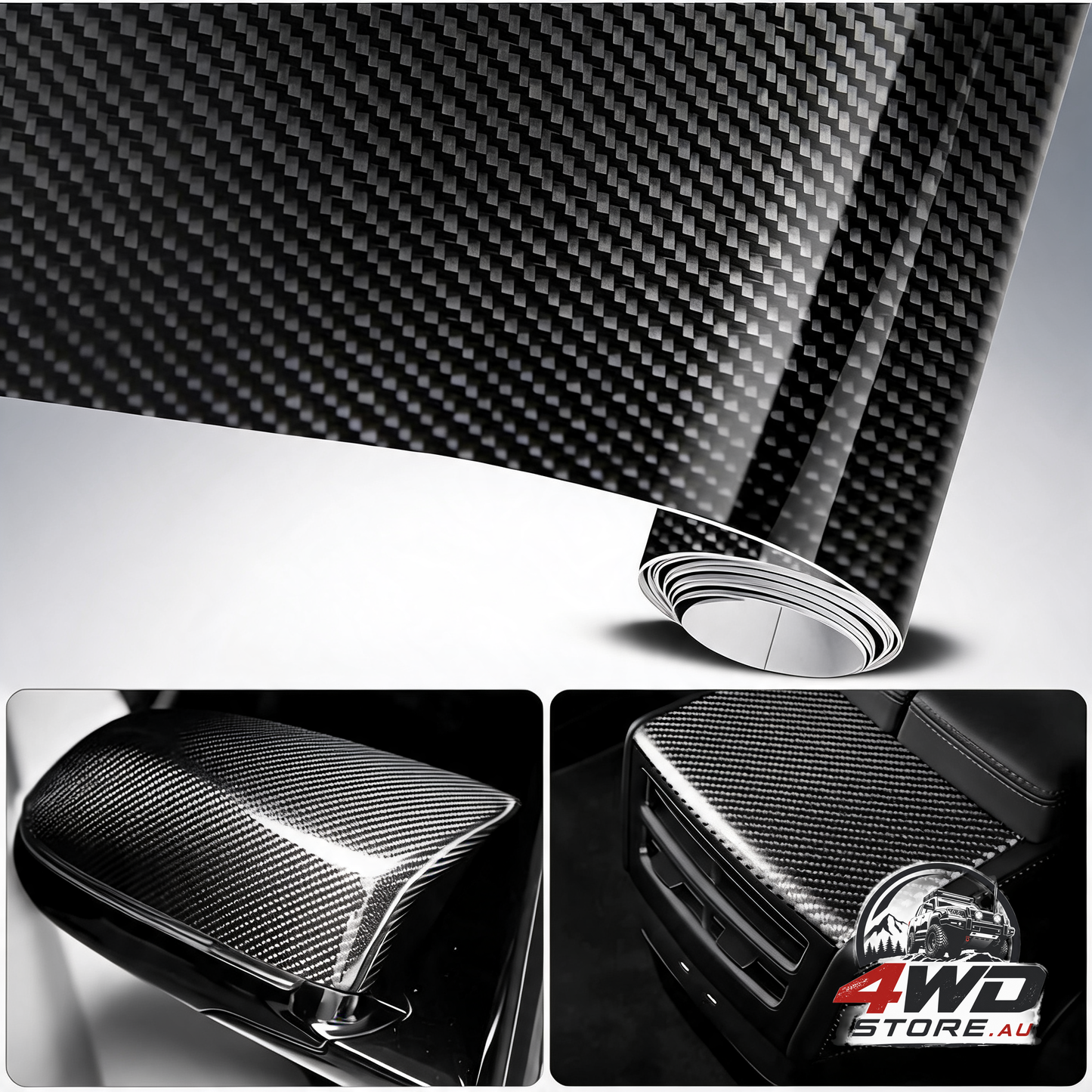 6D waterproof car sticker film carbon fibre vinyl adhesive 30300Cm Non-Stick for car, computer, phone case