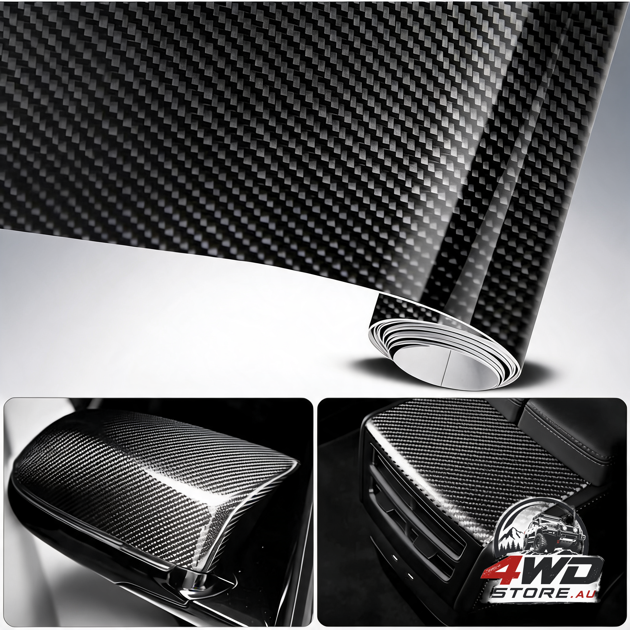 6D waterproof car sticker film carbon fibre vinyl adhesive 30300Cm Non-Stick for car, computer, phone case