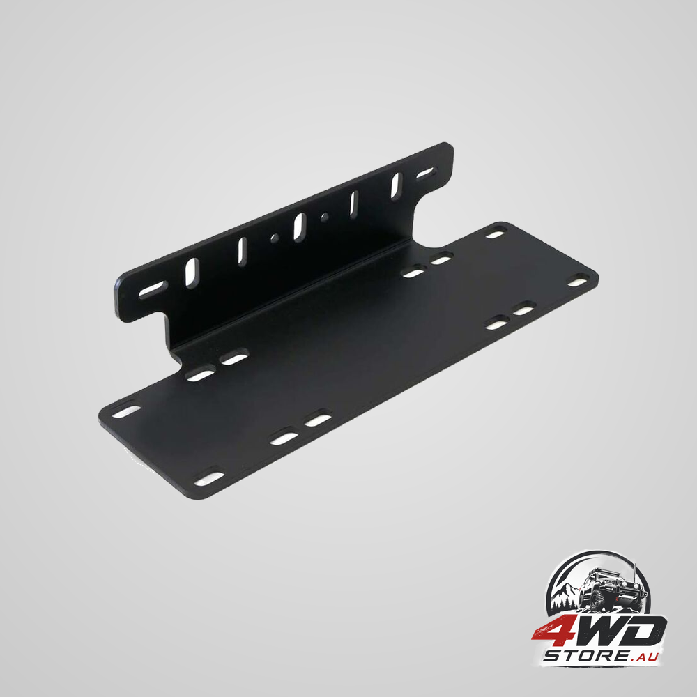 Universal black alloy license plate holder front bumper LED bar and work lights mounting bracket for 4X4