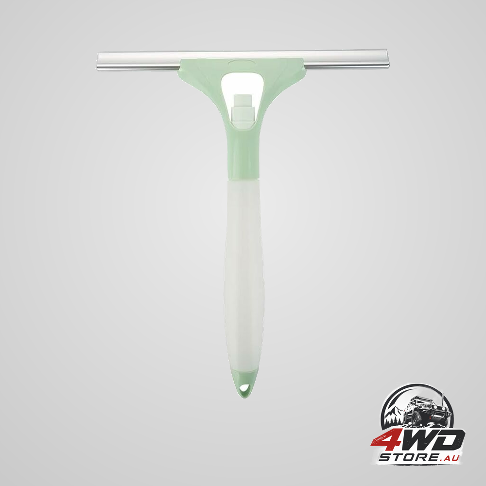 Green car window cleaning squeegee for interior and exterior