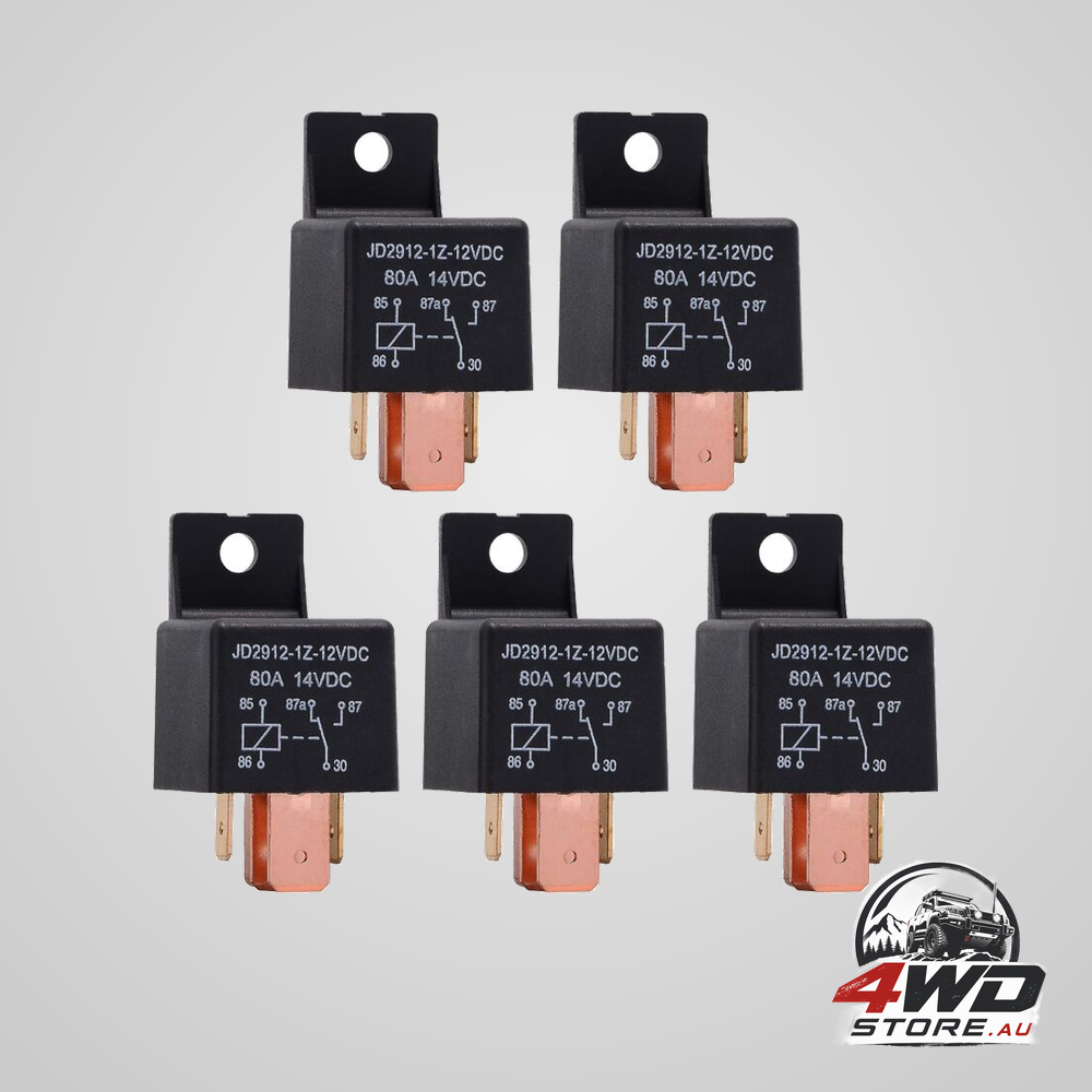 5 pcs 5 pin 12V 80A automotive relay JD2912-1Z SPDT for truck, boat and van