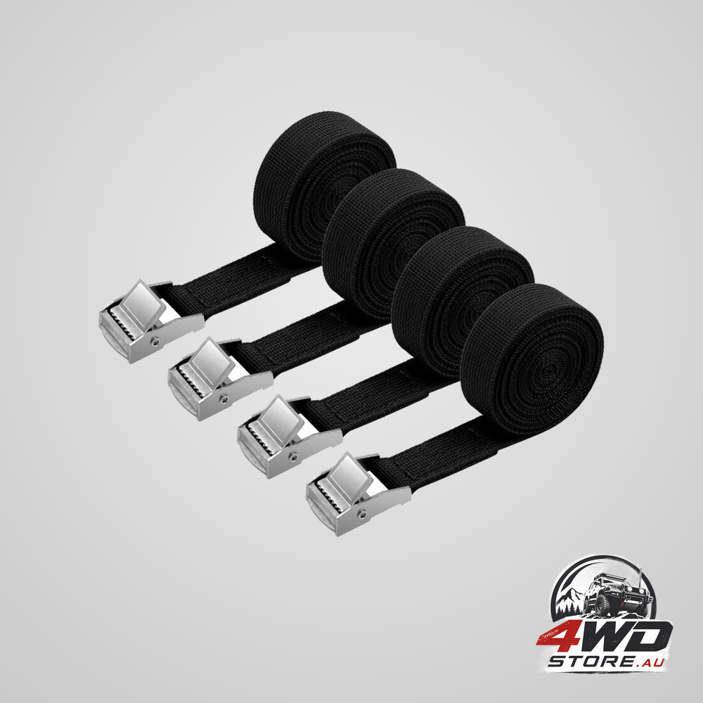 4 pcs 2m x 20mm tie down strap fastening kit with clamp buckle for motorcycle, car and bike rack