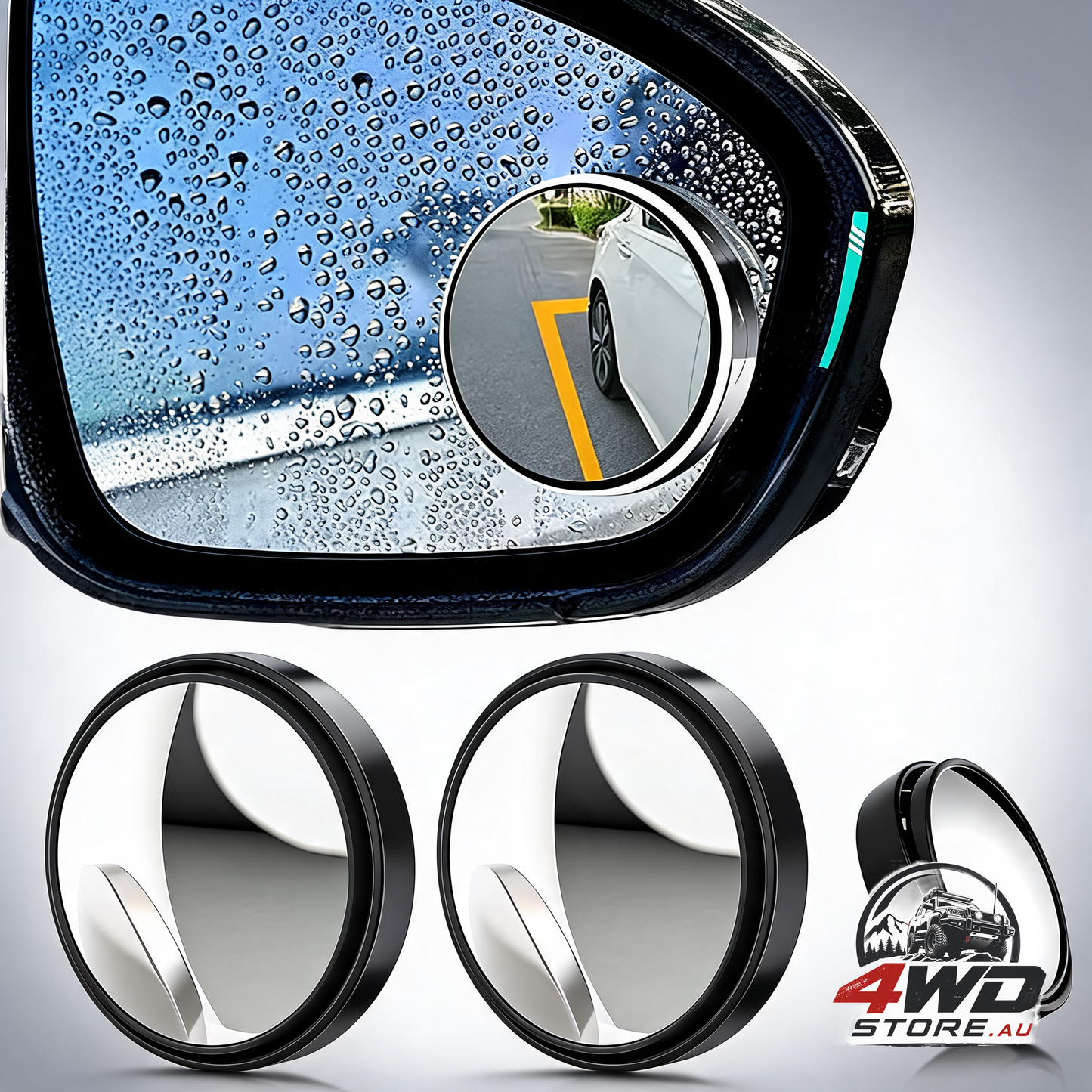 2 pcs 360 degree rotation HD wide angle blind spot mirrors with 3M self-adhesive