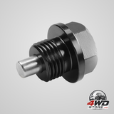 Universal magnetic engine oil pan drain plug nut with anti-theft ring