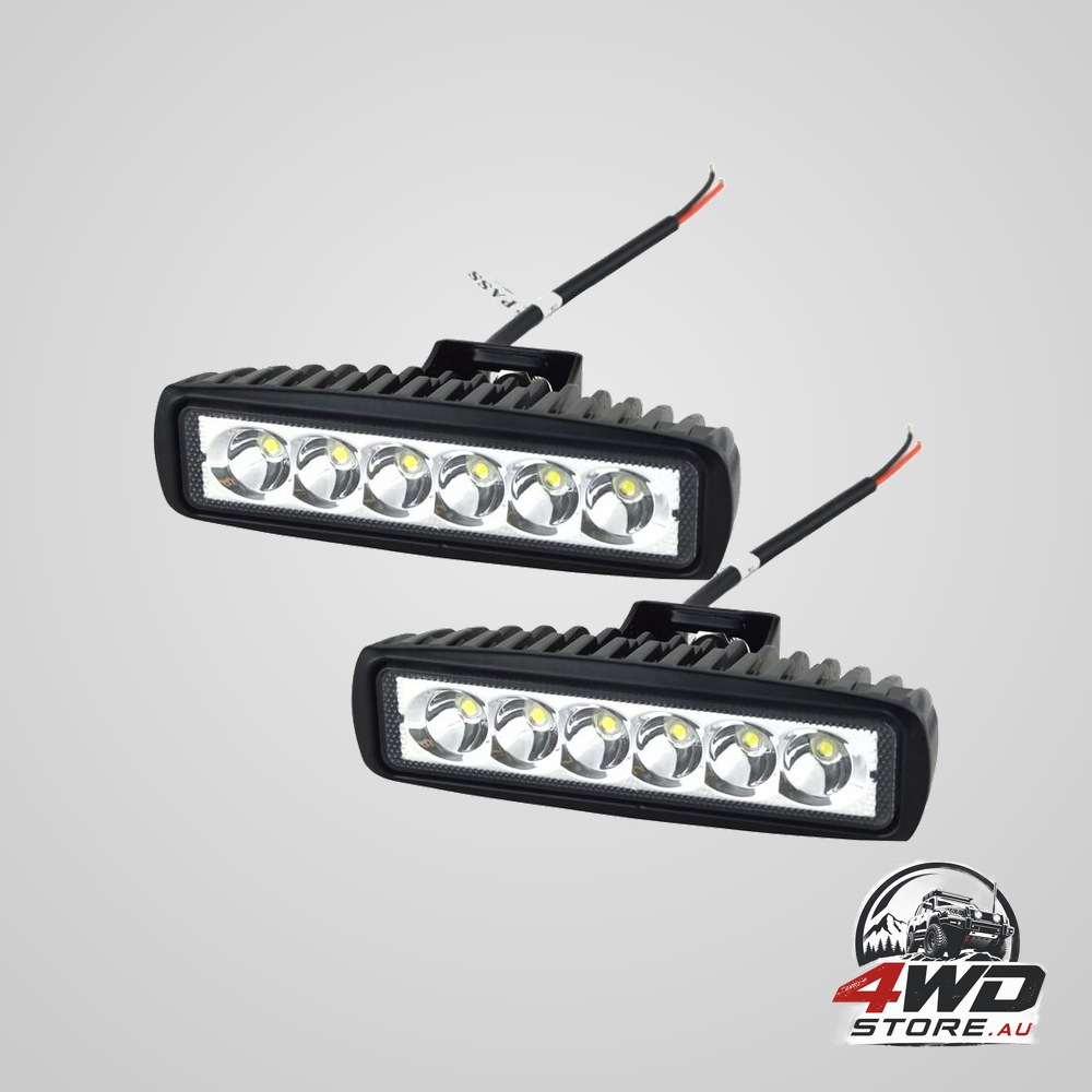 2 x 6 inch 18W LED spot work light bar for off road truck, SUV and 4WD driving