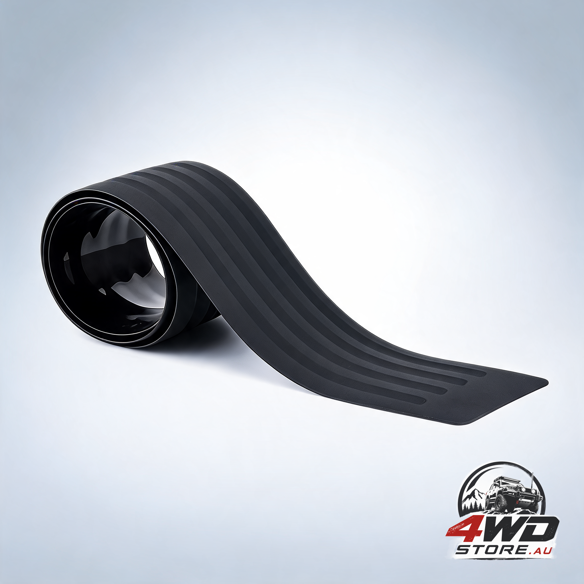 Universal black rubber rear bumper protector and anti-scratch boot entry guard trim